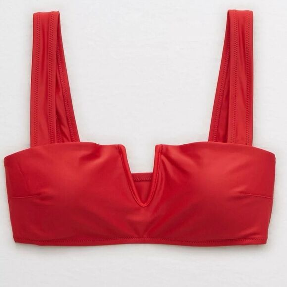 Aerie Bandeau Bikini Top Orange size Small NEW - Picture 1 of 7